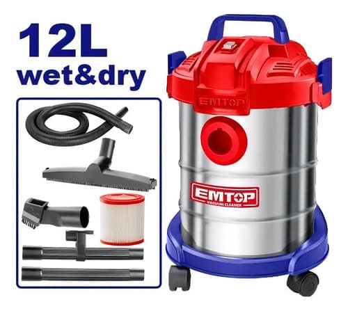 Aspiradora Industrial 12 L Tanque Metalico Auto Casa 800w Color Rojo