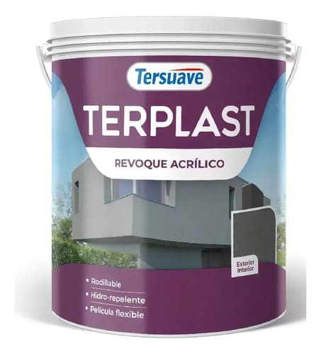 Revoque Acrilico Con Color Terplast 5 Kg A Rodillo - Deacero Color Beige Cocada