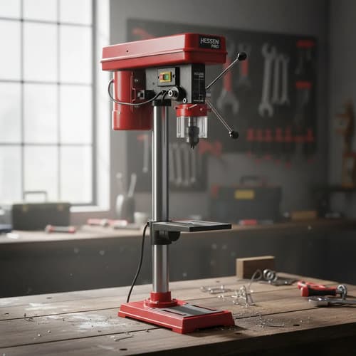Taladro De Banco 375w Hessen 5/8, 16mm, 12 Meses Garantia Rojo