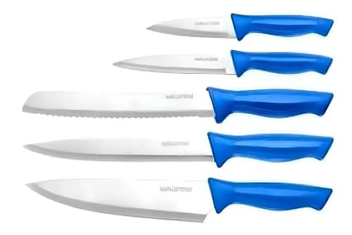 Set X 5 Cuchillos De Cocina Wadfow Wkk1k51 Azul