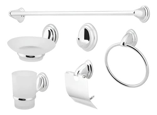 Set Accesorios Baño 6 Piezas Colomba Plateado