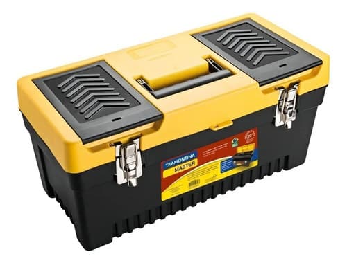 Caja De Herramientas Tramontina 43803020 De Plástico 24cm X 50.8cm X 24cm Negra Y Amarilla Negro/amarillo