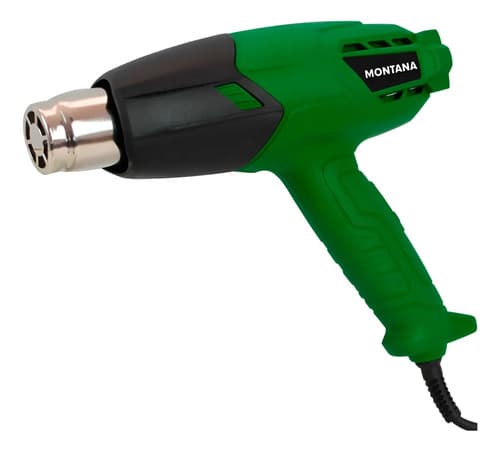 Pistola De Calor Montana En Kit 2.000 W 5 Accesorios + Caja Verde