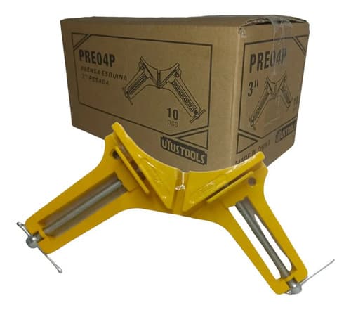 Pack De 10 Prensas De Esquina Tipo Pesado Uyustools Con Mordaza De 3 Amarillo