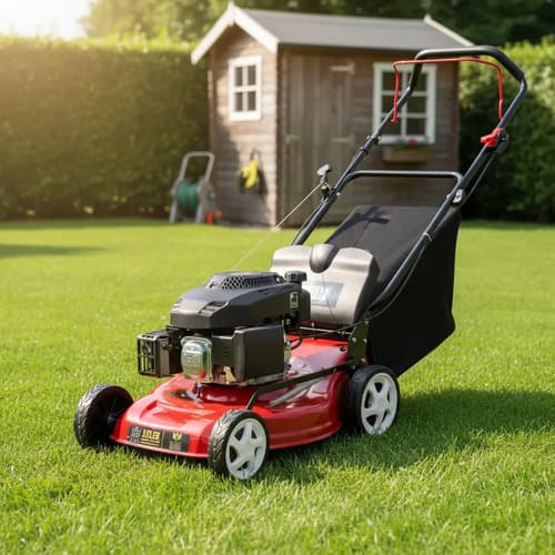 Cortadora De Cesped Con Bolsa 6hp, 7 Posiciones De Corte Rojo