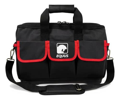 Bolso De Herramientas De Plastico Con 19 Bolsillos Equus Rojo