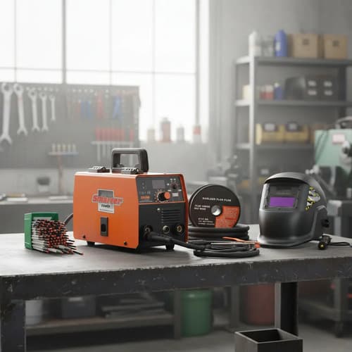 Soldadora Mig Flux Mma Tig 120a Smarter Fx120 Pro C/ Careta Naranja