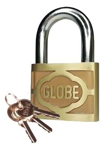 Candado Redondo Bronce 60mm Dorado Llave Globe Ideal Interior 3 Llaves
