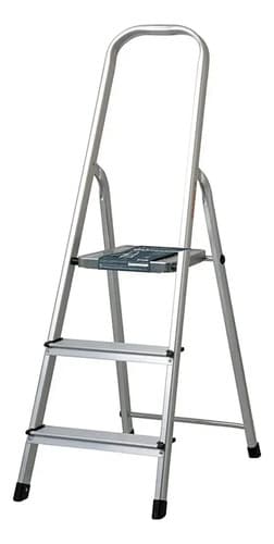 Escalera Aluminio Tipo Banqueta 3 Escalones Equus Plateado