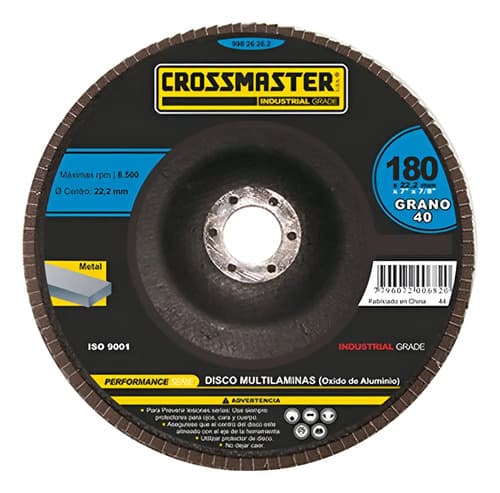 Disco Multilam Óxido Alumin G120 180mm Crossmaster 9982626.6 Negro