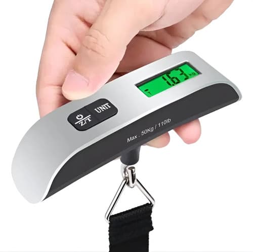 Balanza De Mano Digital Para Valija De 50 Kg Con Función Tara Gris