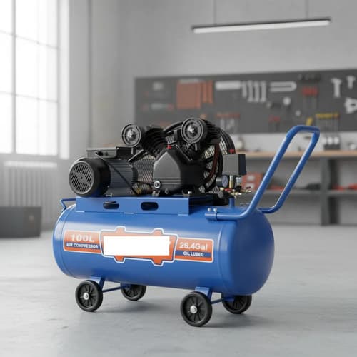 Compresor De Aire 100 Lt 3 Hp Monofasico Excelente Calidad Azul Monofásica
