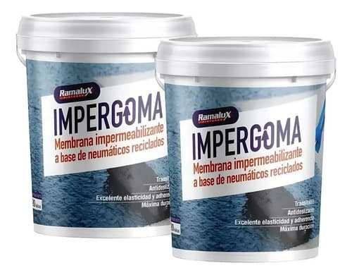 Membrana Techos Impergoma 20 + 20 Kg Con Caucho Reciclado Varios Consulte Su Color Satinado