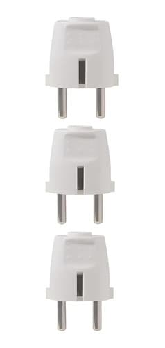 Ficha Schuko Blanca Conatel Vivion 16a Pack X3 Macho Schuko Con Tierra Lateral