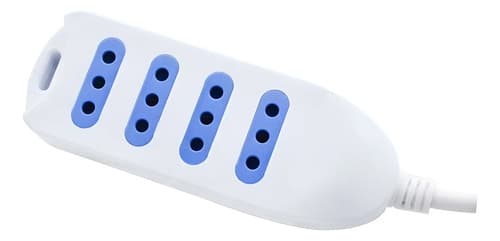 Alargue Modular Led Life 4 Entradas Sin Llave 3m Blanco