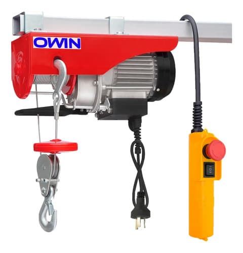 Aparejo Electrico Malacate 250kgs Elevacion 12 Mts Montacarga Guinche Owin Rojo 1