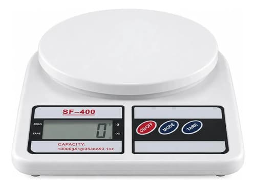 Balanza Digital De Cocina 1gr A 10kg Pro Bascula Gramera Capacidad Máxima 10 Kg Color Blanco