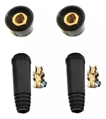 2 Cables De Soldadura Con Conector De Conexión Rápida Macho+panel Hembra De 9 Mm