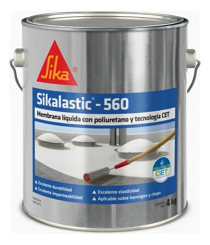 Sikalastic 560 Membrana Liquida Con Poliuretano 4 Kilos Blanco Mate
