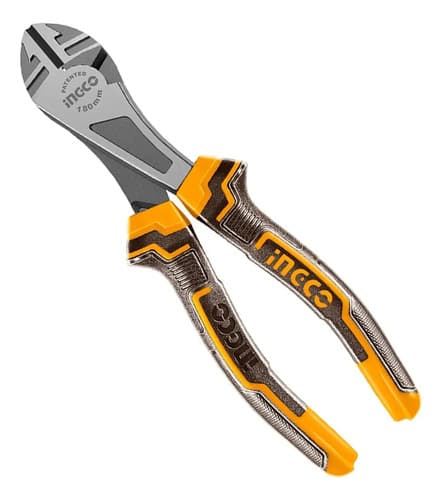 Alicate Corte Diagonal 7'' 180mm Ingco Heavy Duty Industrial Acero Al Carbono Mango Ergonomico Hhdcp08188 Negro