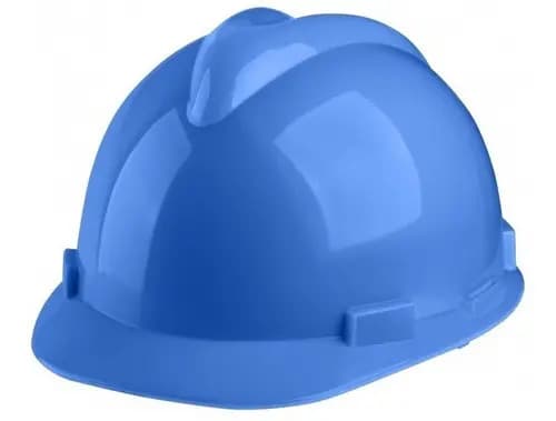 Casco De Seguridad Ingco Hsh07, Con Arnés Y Suspensión De 4 Puntos Azul