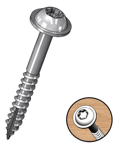 Tornillos Milescraft Torx T-20 Zinc Para Madera 1.25 PuLG X 32mm 100 Unidades