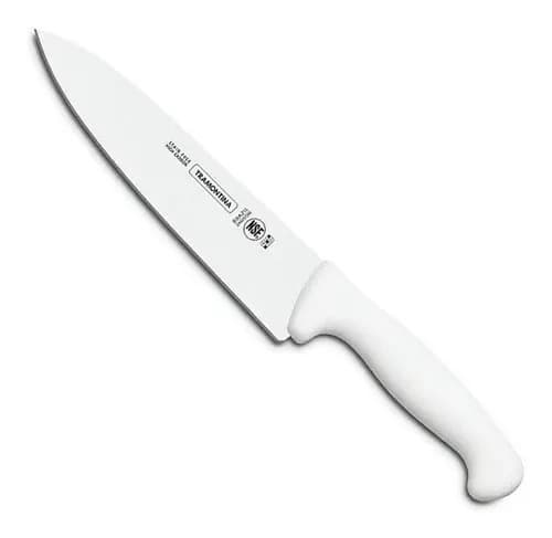 Cuchilla Carne 8'' Inox Mango Blanco Tramontina 24609/088