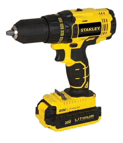 Taladro Atornillador Inalámbrico De 13mm Stanley Scd20c2 + Accesorios Con Caja De Cartón 50hz Amarillo 50 Hz