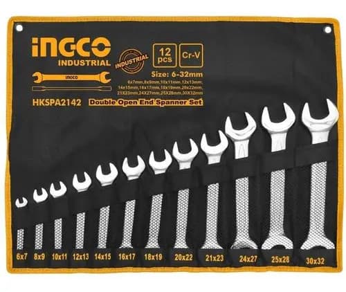 Juego De 12 Llaves Ingco Doble Boca 6-32mm Negro