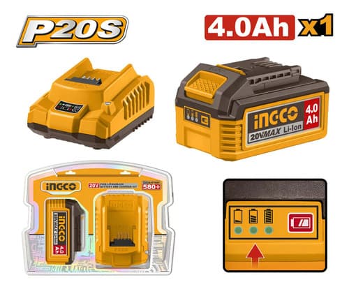 Set Ingco 1 Batería 20v 4.0ah + 1 Cargador Fbcpk1012