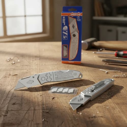 Trincheta Aluminio 61mm + 5 Hojas Repuesto Wadfow Wsk9461