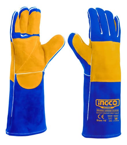 Guantes De Cuero Para Soldar Hgvw04 Azul
