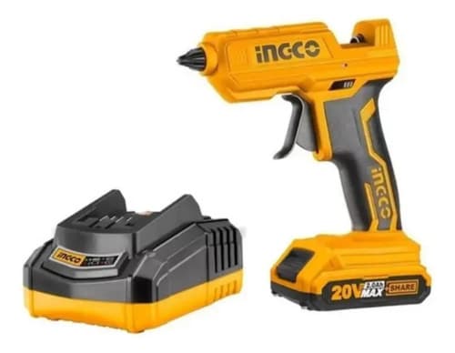 Ingco Cggli2001 Pistola Cola Quente Pistola De Cola Quente Silicone Com Bateria E Carregador 20v Pistola De Cola Quente Profissional Maquina Cola Quente Artesanato Pistola Encoladora