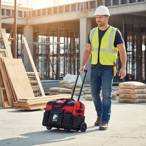 Bolso Para Herramientas Con Ruedas Y 19 Compartimentos Equus Negro