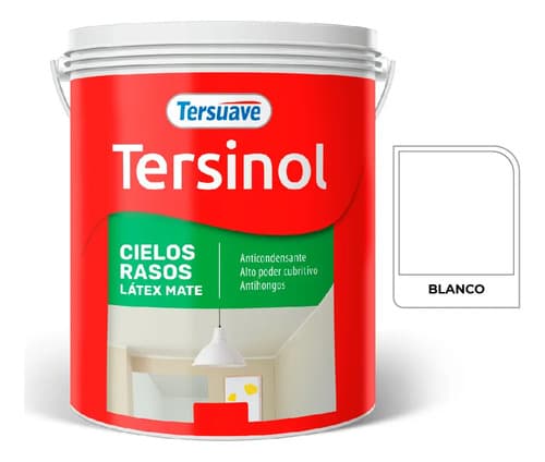 Pintura Tersuave Latex Tersinol Cielorrasos 4 Lts - Mix Blanco Mate
