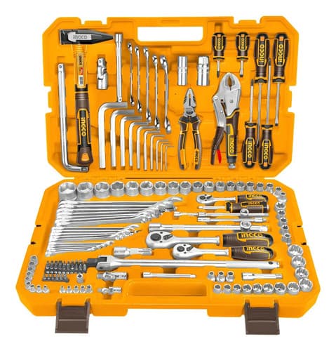Set Tubos Llaves Caja Herramientas Completa Ingco 142 Pz Naranja
