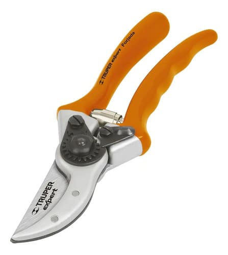 Tijera 8'' Para Podar Jardín De Aluminio Forjado Profesional Truper Expert Naranja Claro