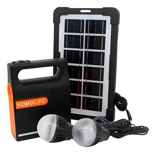 Camping Kit Luz De Emergencia Recargable Solar Negro