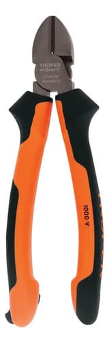 Pinza Corte Diagonal 7 Alta Palanca Comfort Grip Truper Exp Color Naranja
