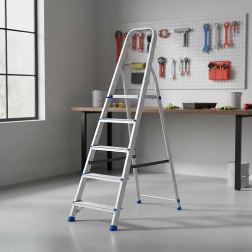 Escalera Familiar Aluminio 5 Escalones 120kg Wadfow Wld3h05 Plateado