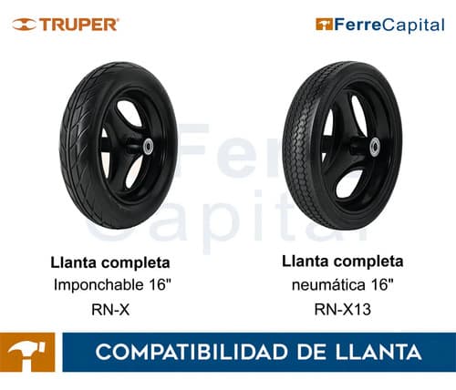 Carretilla Azul 80lt 3pzs Con Rueda Imponchable Truper