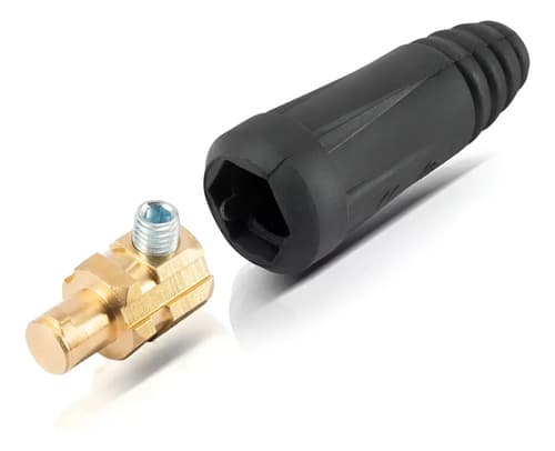 Borne Conector Para Cable De Soldadora Macho 9mm Negro