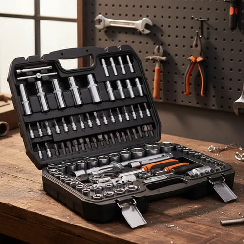 Set Herramientas Lusqtoff Tubo Crique Puntas Maletin 108 Pzs Negro