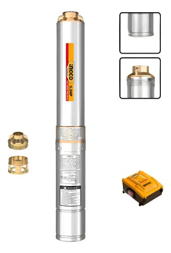 Bomba Sumergible Pozo Profundo Semisurgente Ingco 550w Color Gris