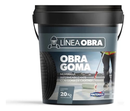 Membrana Liquida Con Goma De Caucho 20 Kg. Gris Oscuro Mate