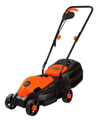 Cortadora De Césped Eléctrica Black+decker 1200w Gr1000 Con 3 Posiciones Y Bolsa Recolectora De 28l Naranja