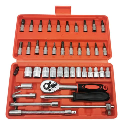 Llave Crique Juego 44 Pzs Cricket Naranja Acero Cromado Herramientas