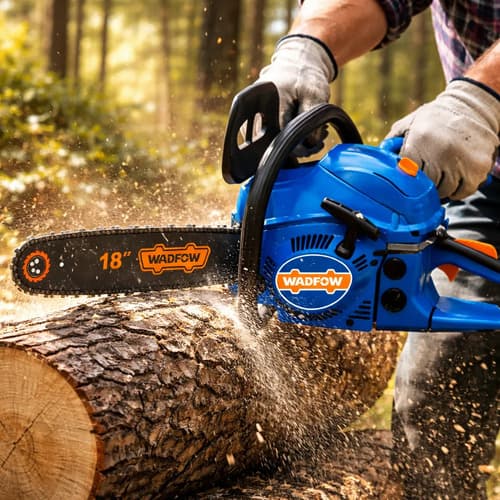 Motosierra Nafta 18 Pulgadas, 1.8kw, 46cc, Wadfow, Wgc1552 Azul