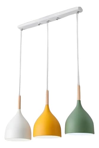 Lámpara Colgante Tushop Campana 3 Luces E27 Metal Techo Led