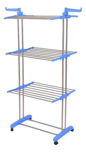 Tendedero Vertical Plegable Acero Inoxidable Todo Todo 40kg 4 Niveles Gris